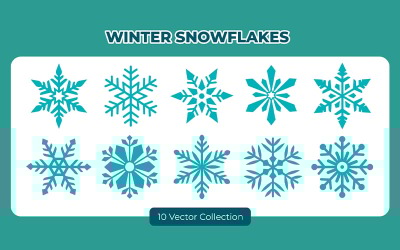 Ensemble vectoriel de flocons de neige d&amp;#39;hiver