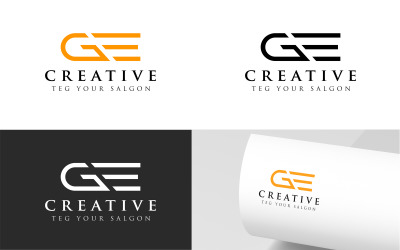 Modèle de conception de logo de lettres GE