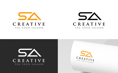 Modèle de conception de logo de lettres SA