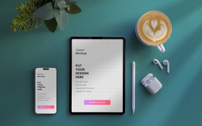 Мокап экрана планшета телефона