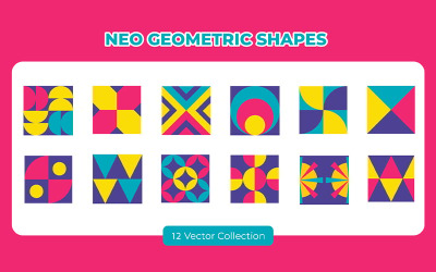 Neo geometrické ilustrace tvary