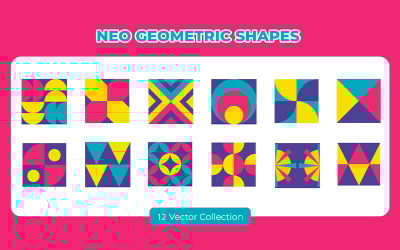 Neo geometrické ilustrace tvary