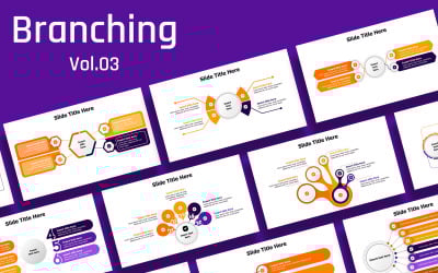 Obchodní větvení snímků infografika -5 barevných variant - připravené k použití