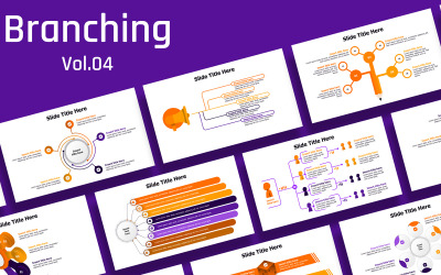 Obchodní větvení snímků infografika -5 barevných variant - snadné použití
