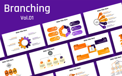 Obchodní větvení snímků infografika - 5 barevných variant
