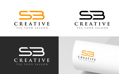 Plantilla de diseño de logotipo de letras SB