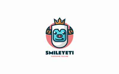 Proste logo maskotki uśmiechniętego Yeti