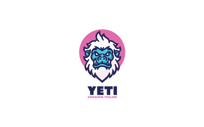Prosty projekt logo maskotki Yeti