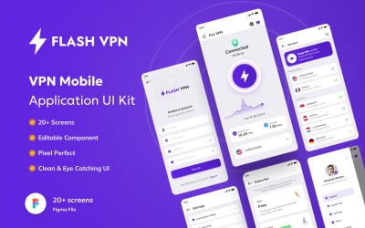 VPN Mobile App UI tervezési elemek