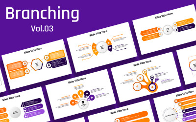 业务分支幻灯片信息图 -5 种颜色变化 - 可立即使用