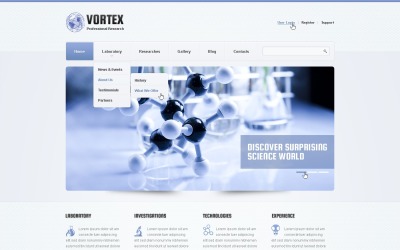 Responsive Silver Science Lab Drupal Template #42548