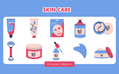 Colección de conjuntos de vectores para el cuidado de la piel