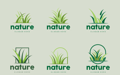 Erba verde Logo Natura Pianta Vector V2