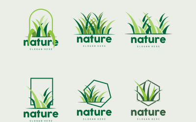 Erba verde Logo Natura Pianta Vector V5