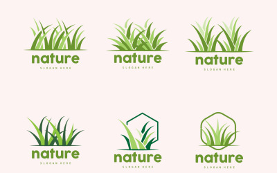 Erba verde Logo Natura Pianta Vector V6