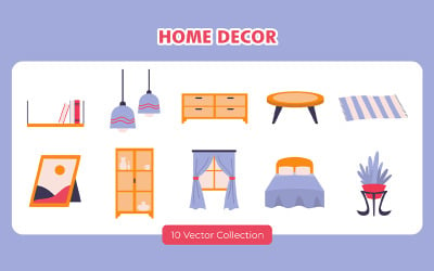Коллекция векторных наборов домашнего декора