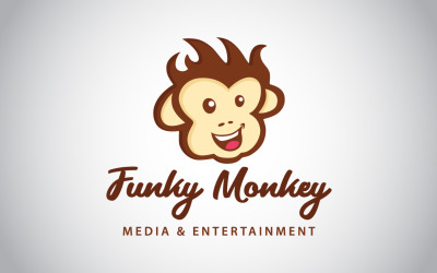 Monkey Funky 媒体与娱乐徽标模板