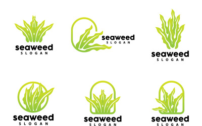 Logotipo de algas marinas Planta submarina Vector V4