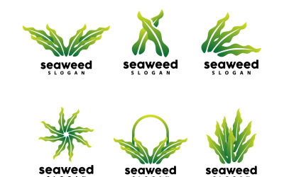 Logotipo de algas marinas Planta submarina Vector V6