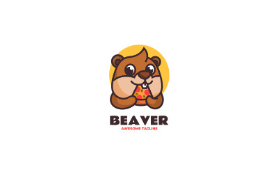 Logotipo de dibujos animados de mascota castor 2