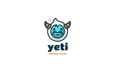 Projekt logo prostej maskotki Yeti 1