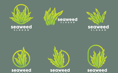 Seaweed Logo Underwater Plant Vector V3