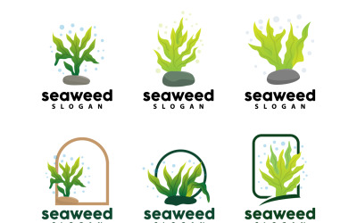 Seaweed Logo Underwater Plant Vector V7