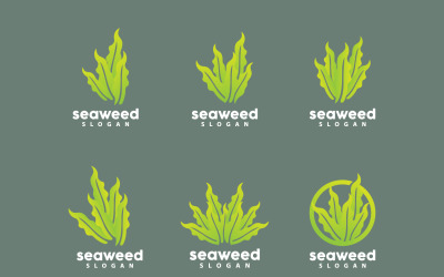 Seetang-Logo, Unterwasserpflanze, Vektor, V1