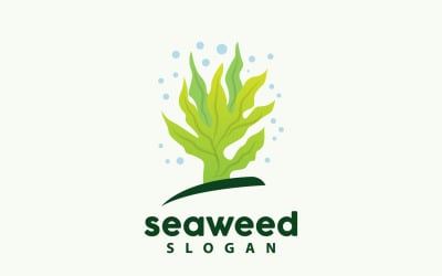 Seetang-Logo, Unterwasserpflanze, Vektor, V8