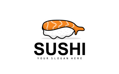 Suşi Logosu Japon Deniz Ürünleri Vektör V2