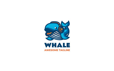 Whale Mascot Cartoon Logo