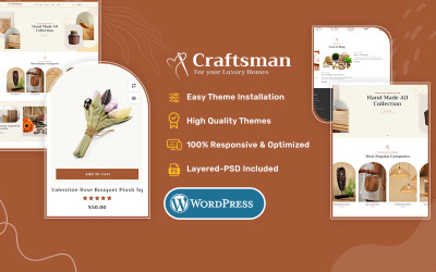 Craftsman – El Yapımı, Ev Dekorasyonu ve Mobilya için WooCommerce Teması