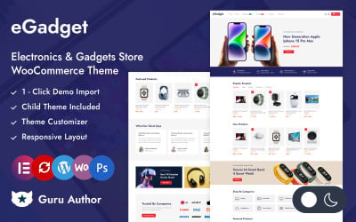 eGadget — адаптивная тема Elementor WooCommerce для магазина электроники и гаджетов