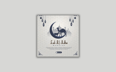 Eid ul adha mubarak islamic festival social media post template