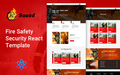Шаблон веб-сайту Squad-Fire Safety Security React