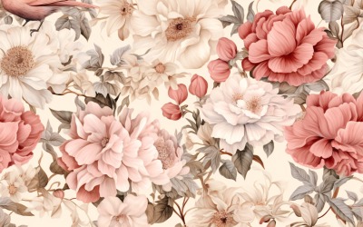 Fundo de azulejo com padrão floral 01