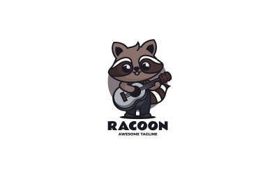 Logo kreskówki maskotki gitary szopa