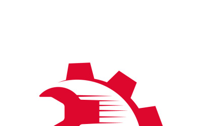 Projekt logo symbolu maszyny przekładniowej