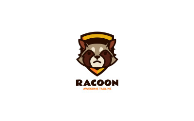 Waschbär, Einfaches, Maskottchen, Logo, 2