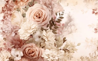 Fundo de azulejo com padrão floral 16