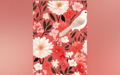 Fundo de azulejo com padrão floral 56