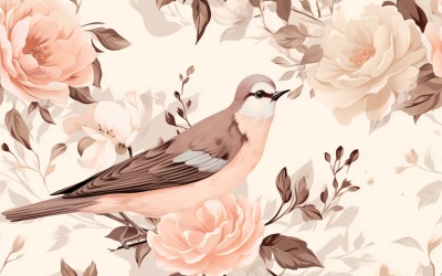 Fundo de azulejo com padrão floral 09