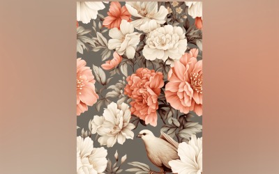 Fundo de azulejo com padrão floral 63.