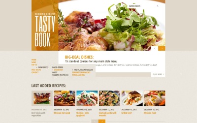 Matlagning webbplats mall