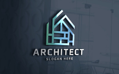 Architect gebouw onroerend goed logo
