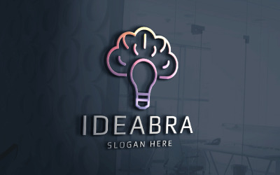 Idea Brain Bulb Logotipo Profesional