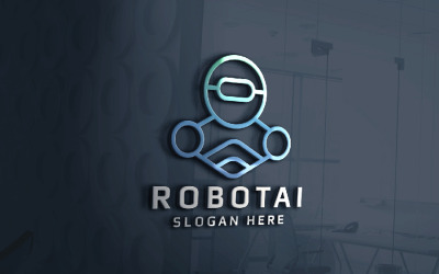 Logotipo profesional de la mascota del robot Ai