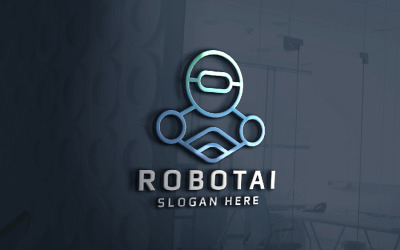 Профессиональный логотип талисмана робота AI