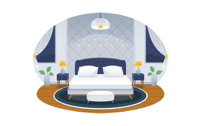 Ready to Use Bedroom Vector Illustration