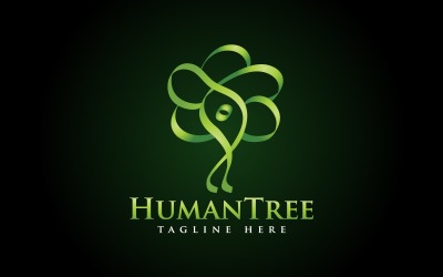 Abstrakt mänskligt träd eller blomma mänsklig logotyp